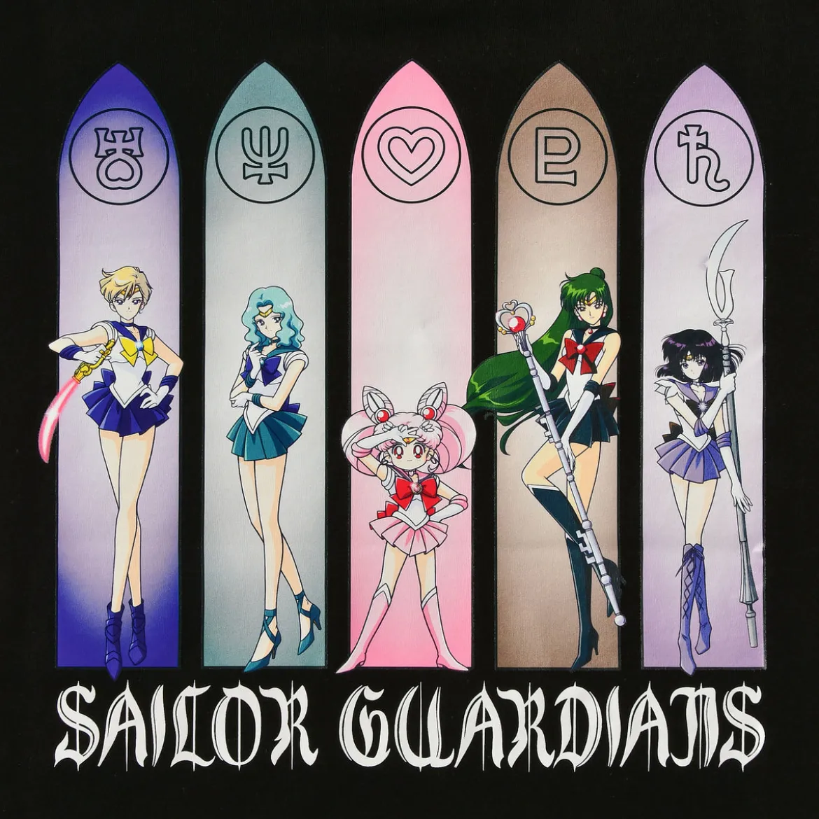 Sailor Moon - Sailor Guardians Outer Senshi T-Shirt schwarz