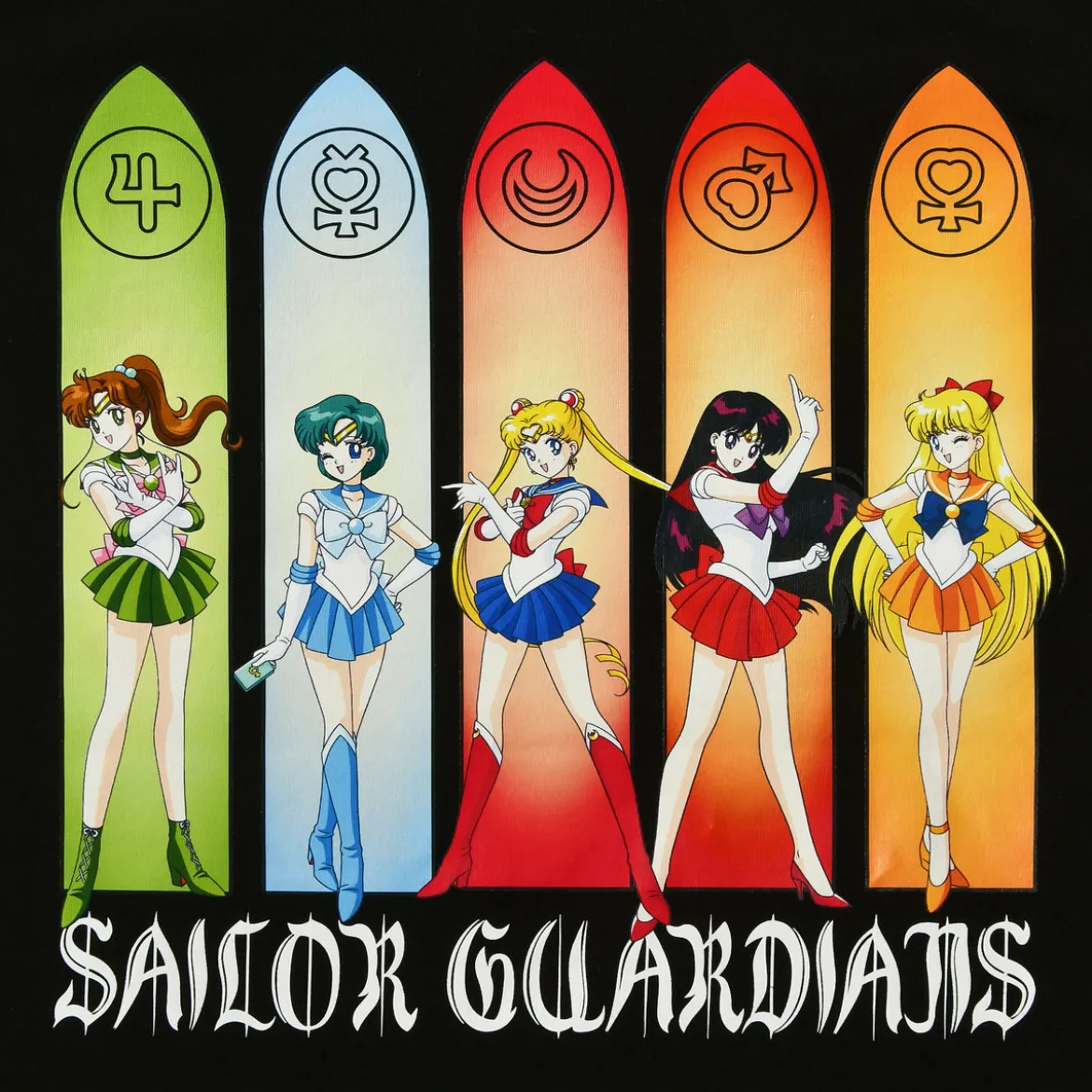 Sailor Moon - Sailor Guardians Inner Senshi T-Shirt schwarz