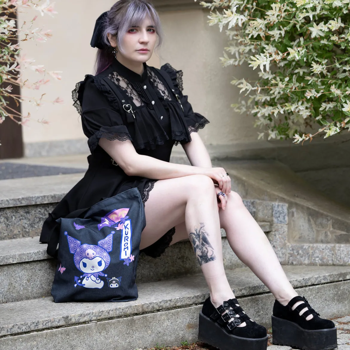 Sanrio - Kuromi Hello Kitty and Friends Jutebeutel