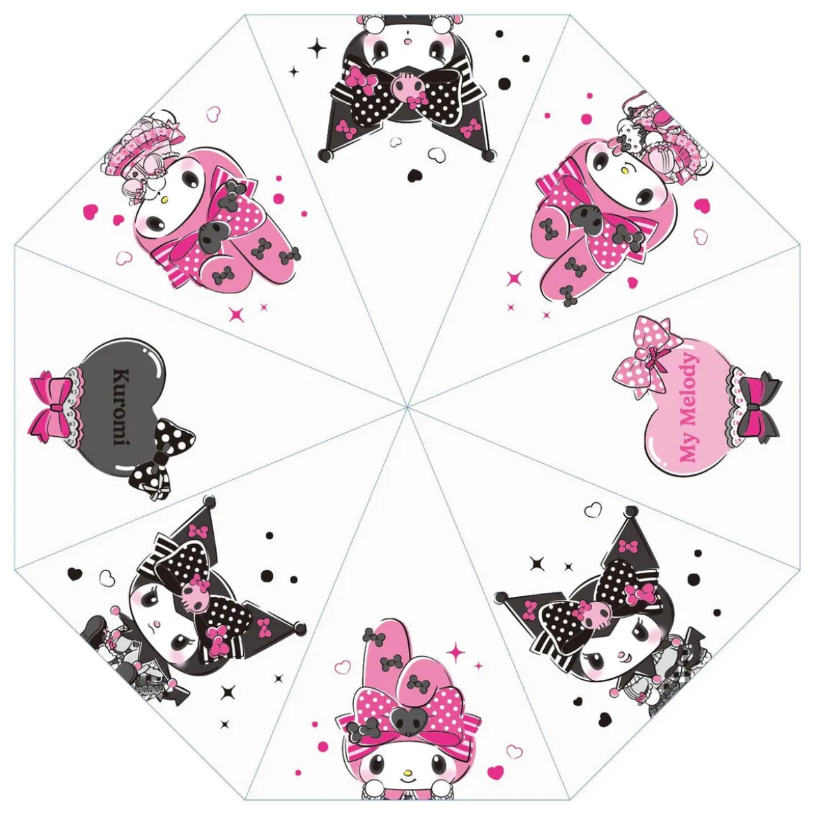 Sanrio Pink Black Party Series Regenschirm Kuromi & My