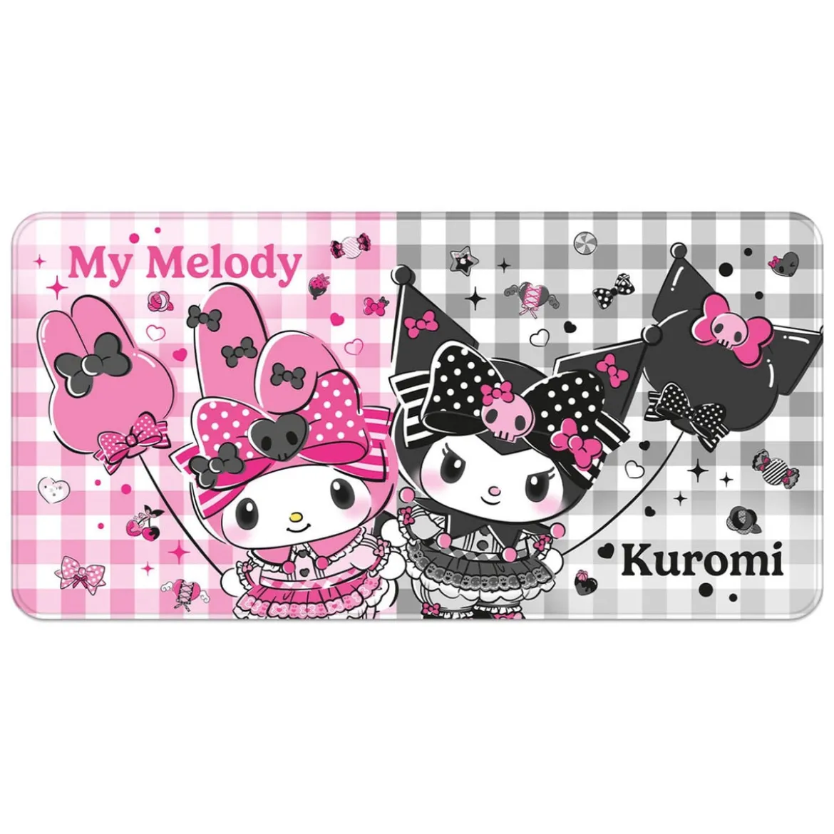 Sanrio Pink Black Party Series XXL Mousepad My Melody & Kuromi