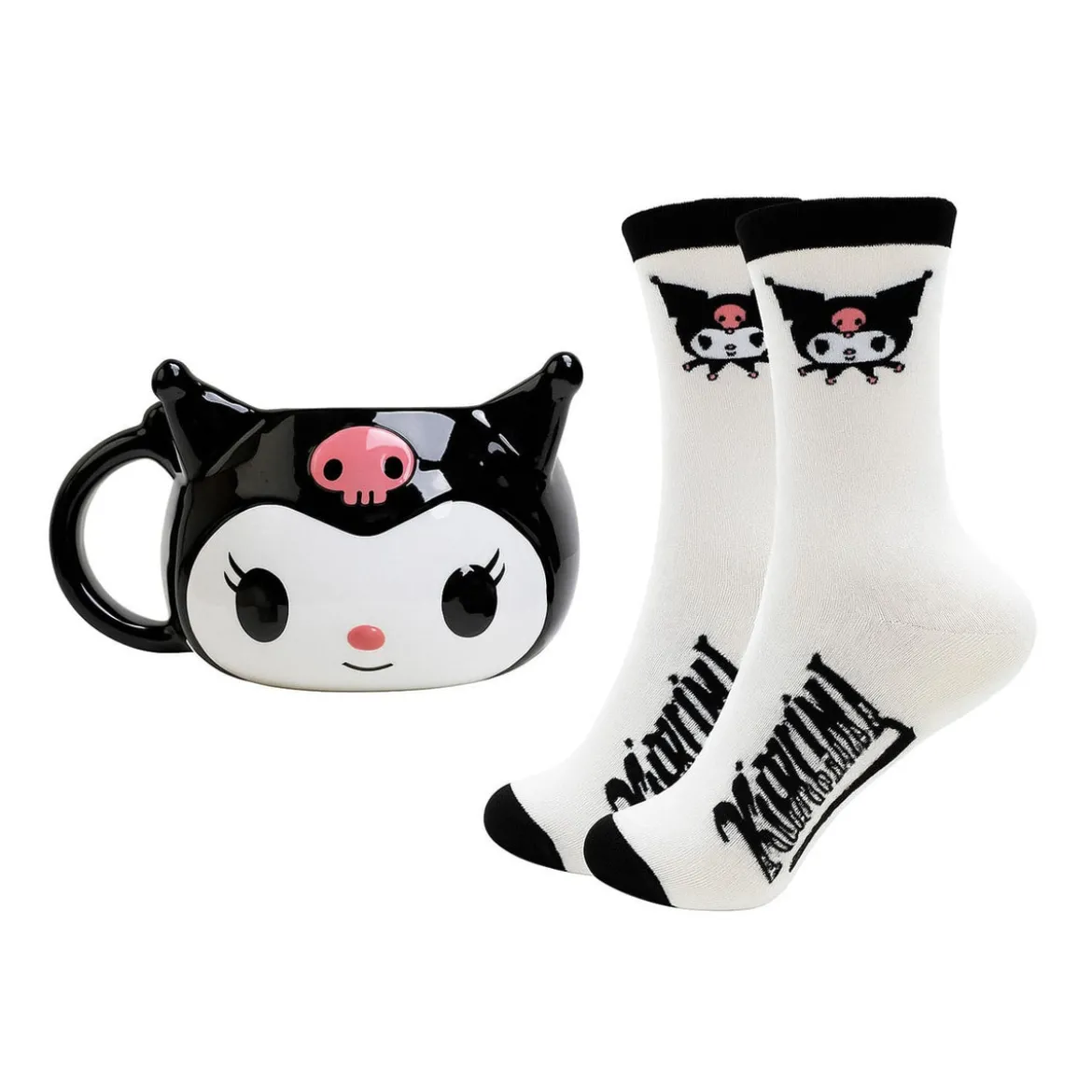 Sanrio Set 3D Tasse und Socken Kuromi