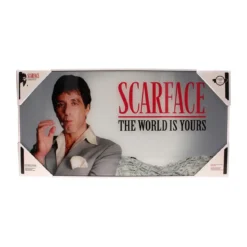 Scarface Glasposter The World Is Yours (Grey Background) 60 x 30 cm