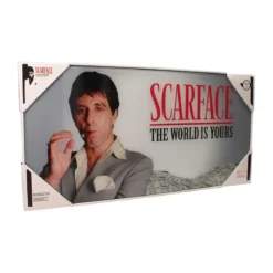Scarface Glasposter The World Is Yours (Grey Background) 60 x 30 cm