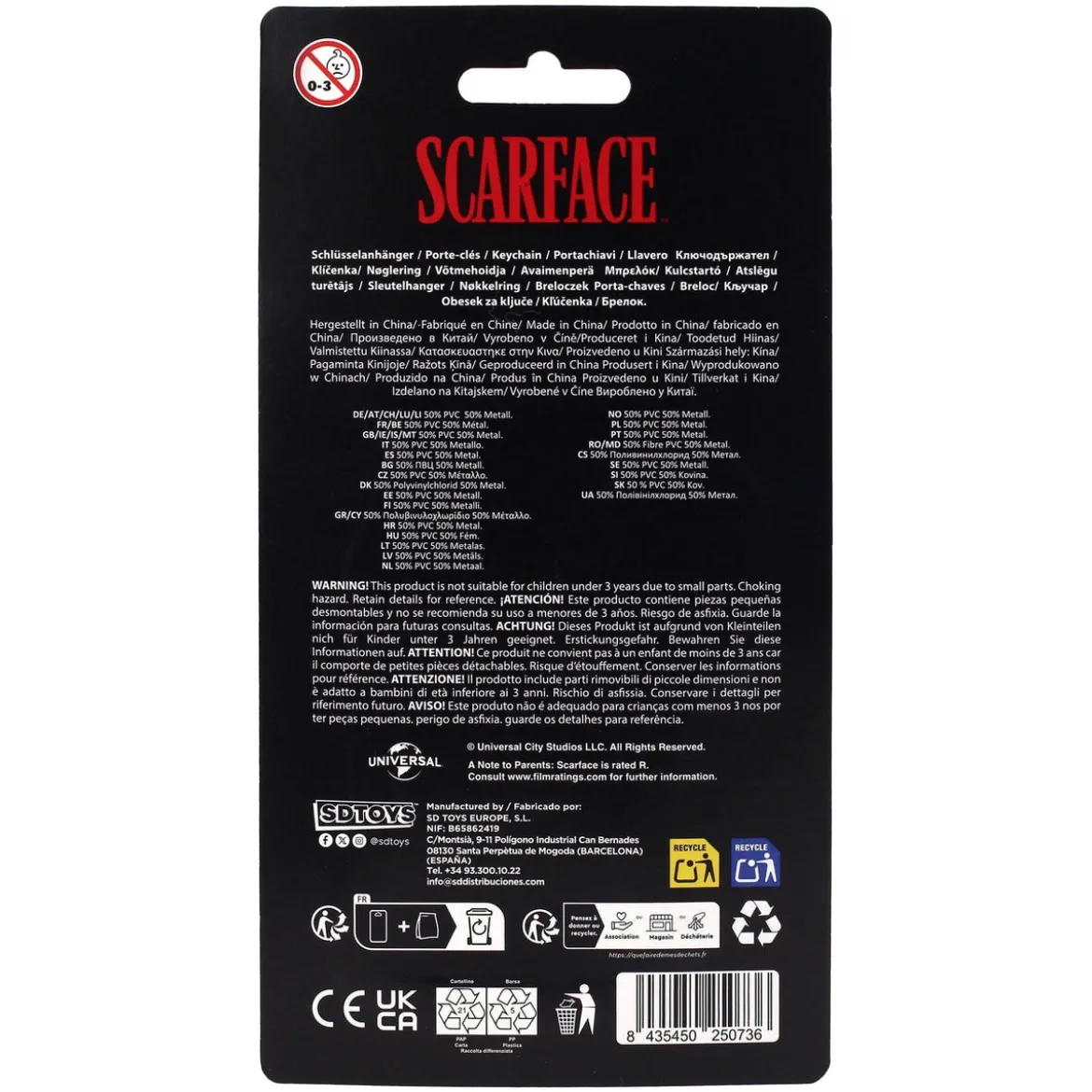 Scarface Schlüsselanhänger The World is Yours 2 cm