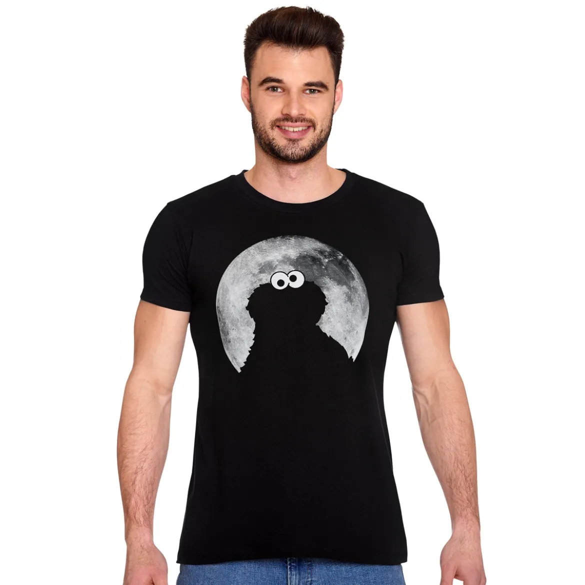 Sesamstraße - Cookie Monster Moonnight T-Shirt schwarz