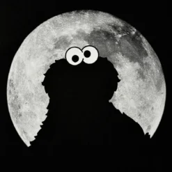 Sesamstraße - Cookie Monster Moonnight T-Shirt schwarz