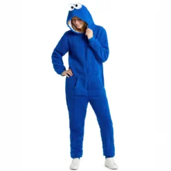 Sesamstraße - Cookie Monster Plüsch Onesie für Erwachsene