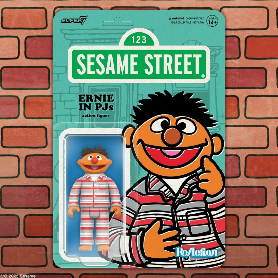 Sesamstraße ReAction Actionfigur Wave 06 Ernie (PJs) 10 cm