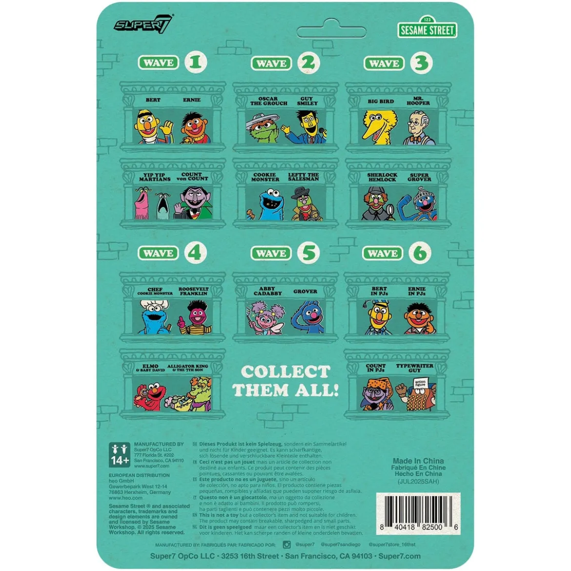Sesamstraße ReAction Actionfigur Wave 06 Ernie (PJs) 10 cm
