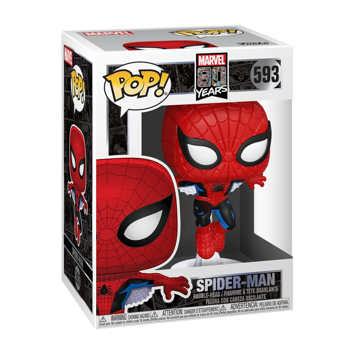 Spider-Man - First Appearance Marvel 80th Funko Pop Wackelkopf-Figur