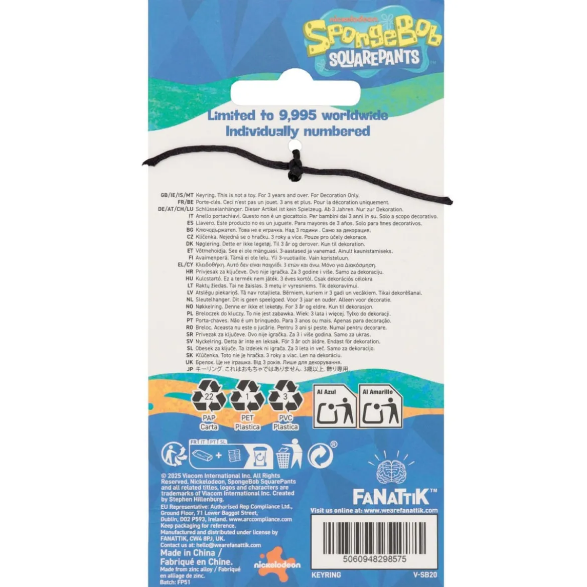 SpongeBob Schwammkopf Schlüsselanhänger Driver License Limited Edition