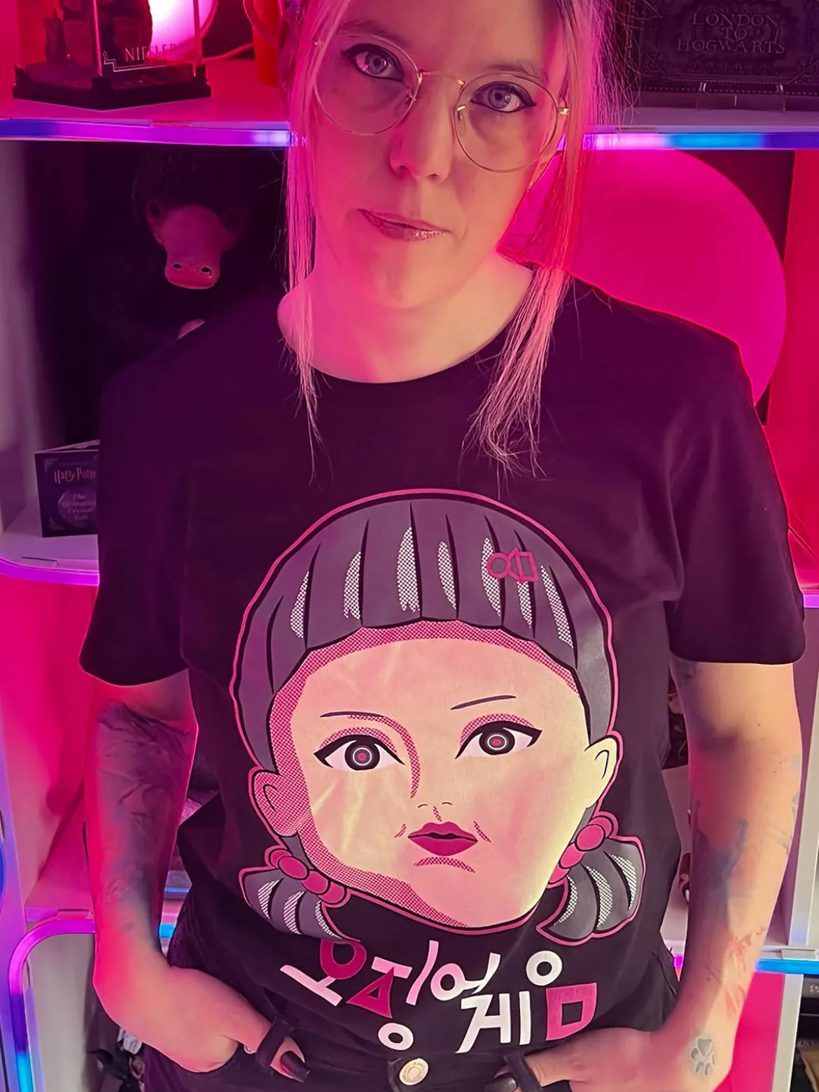 Squid Game - Young-Hee Doll T-Shirt schwarz
