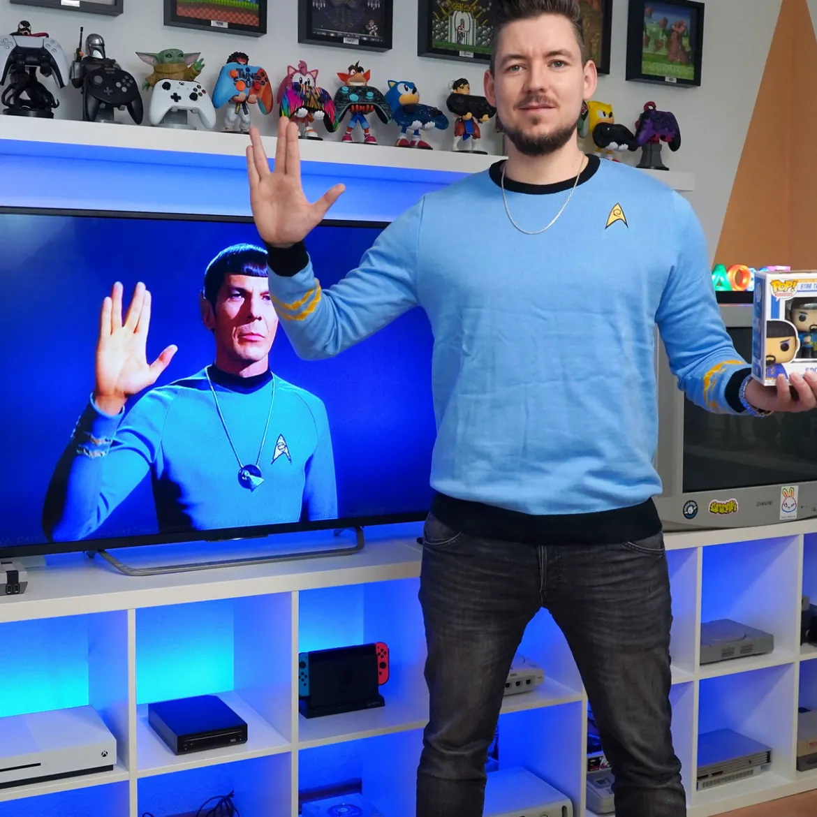 Star Trek - Mister Spock Uniform Strickpullover blau