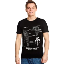 Star Wars - Boba Fett Slave I Sketch T-Shirt schwarz