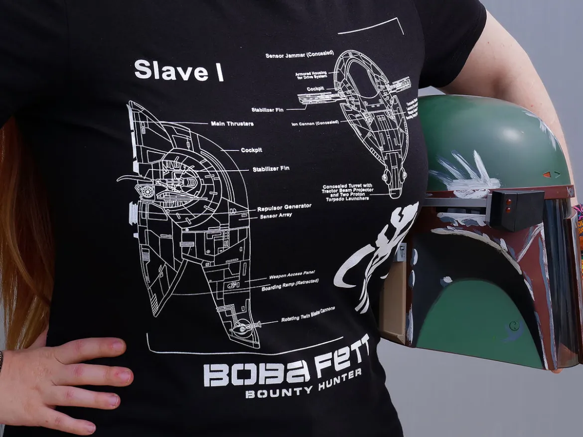 Star Wars - Boba Fett Slave I Sketch T-Shirt schwarz
