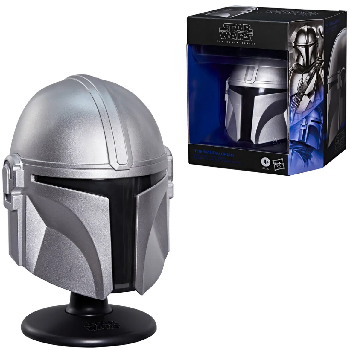 Star Wars - Mandalorian Mini Helm Replik auf Base