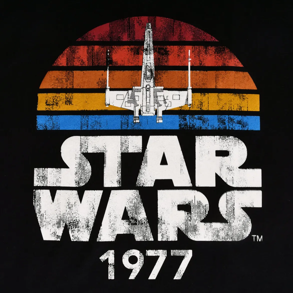 Star Wars of 1977 Retro T-Shirt schwarz
