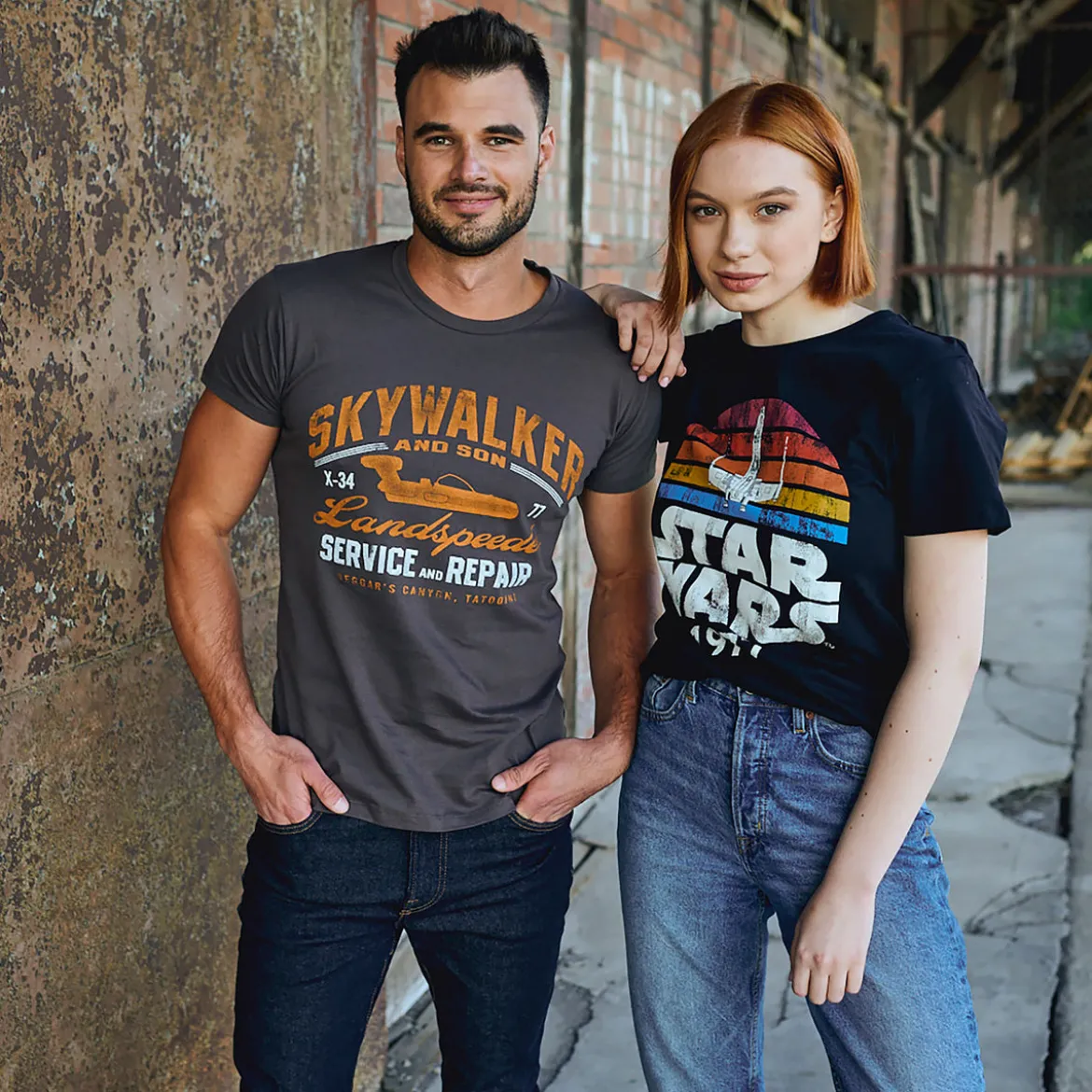 Star Wars of 1977 Retro T-Shirt schwarz