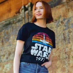 Star Wars of 1977 Retro T-Shirt schwarz