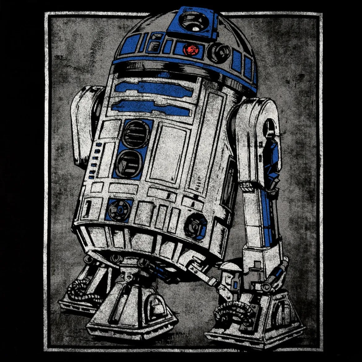 Star Wars - R2D2 Portrait T-Shirt schwarz
