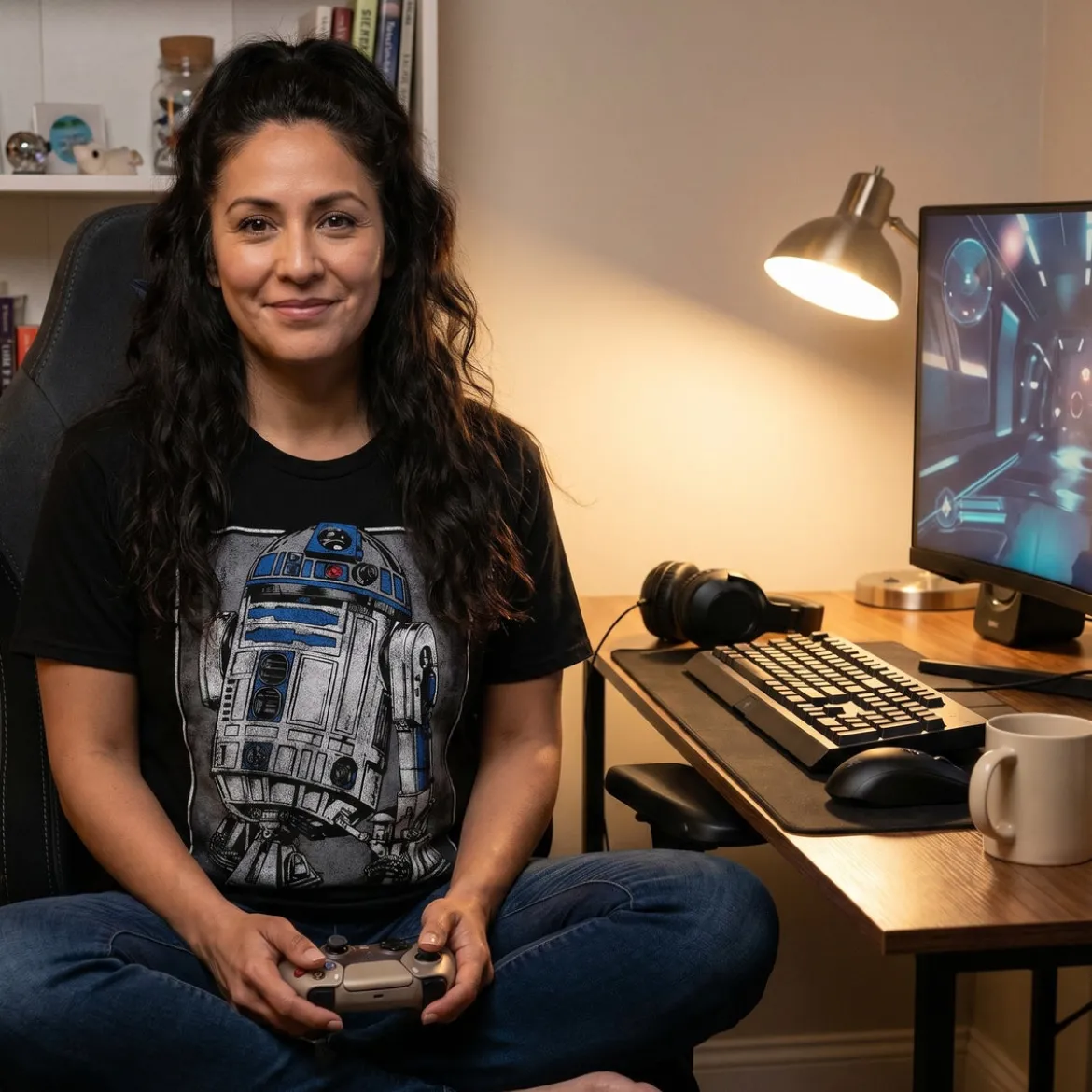 Star Wars - R2D2 Portrait T-Shirt schwarz