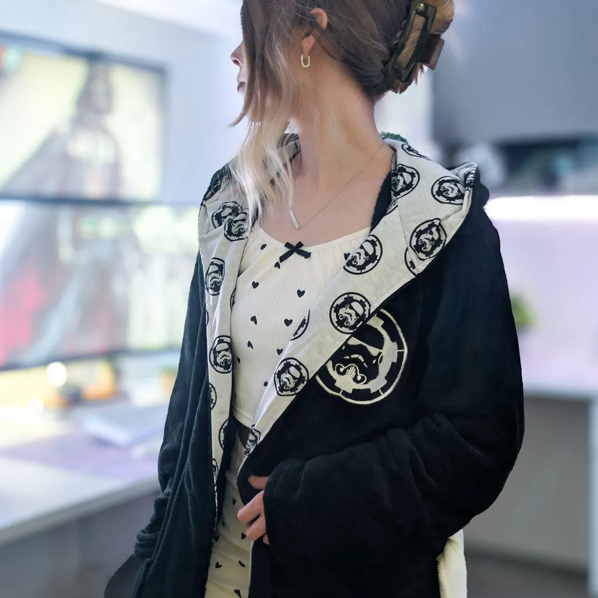 Star Wars - Stormtrooper Bademantel schwarz-weiß