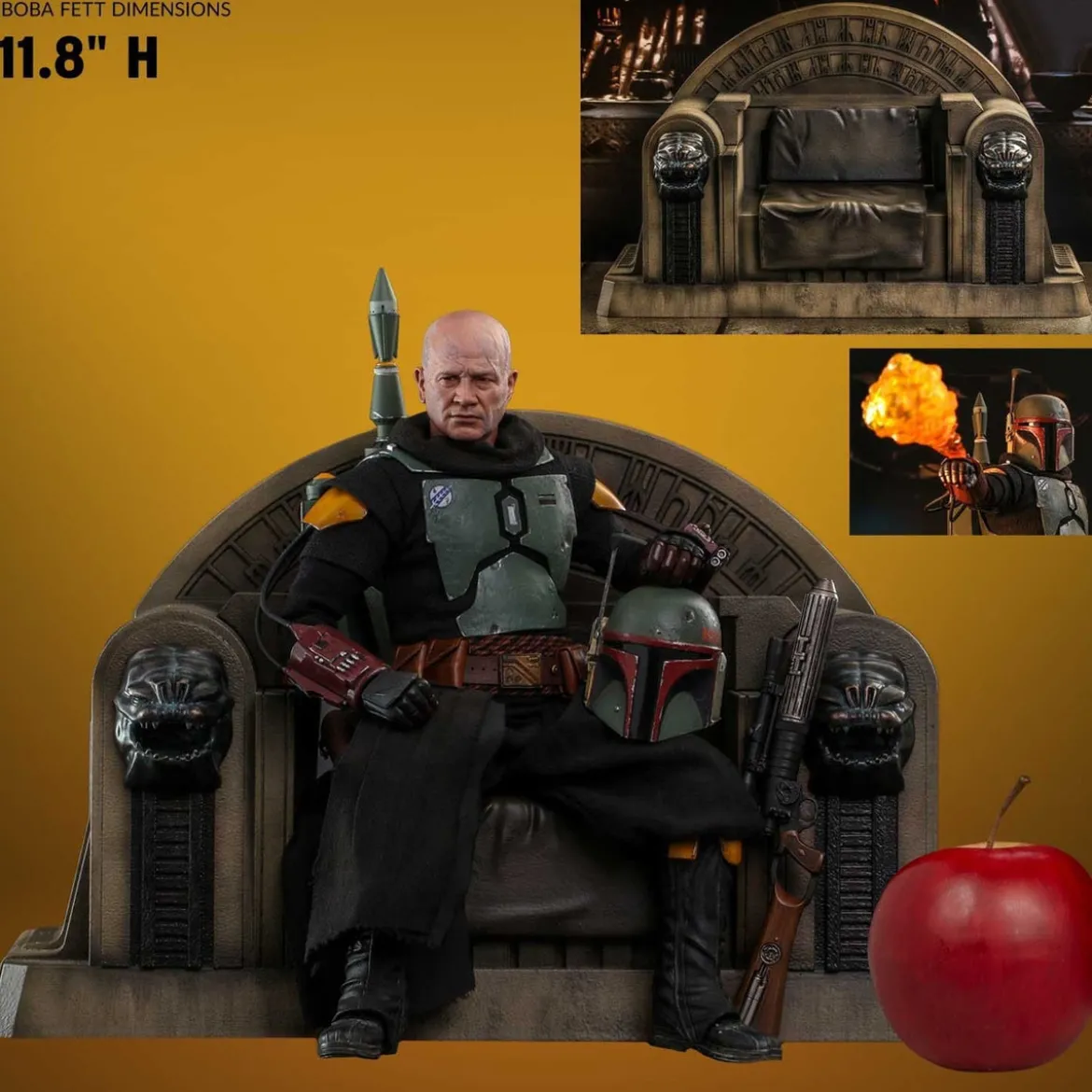 Star Wars: The Mandalorian - Boba Fett Actionfigur 1:6 Repaint Armor and Throne Special Edition
