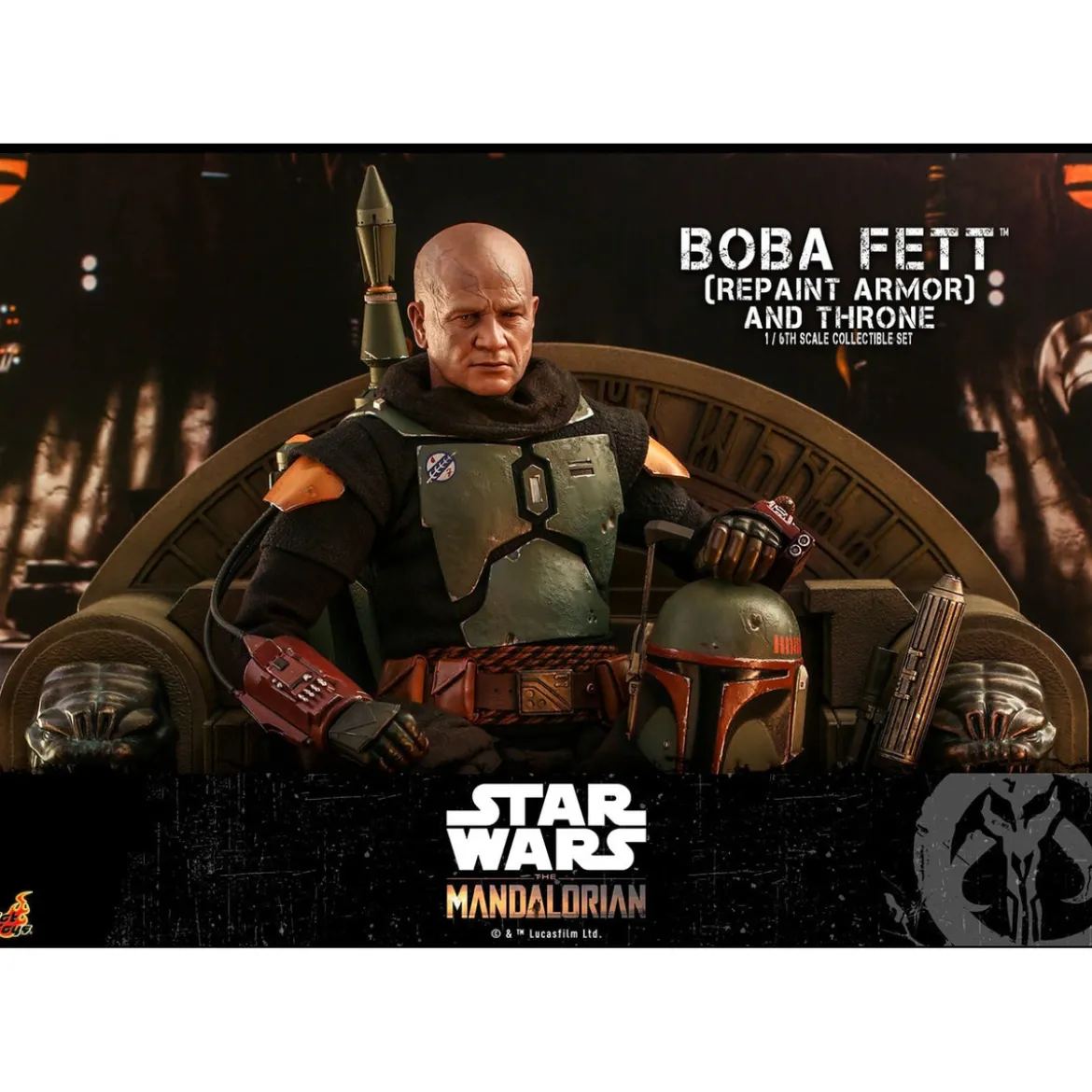 Star Wars: The Mandalorian - Boba Fett Actionfigur 1:6 Repaint Armor and Throne Special Edition