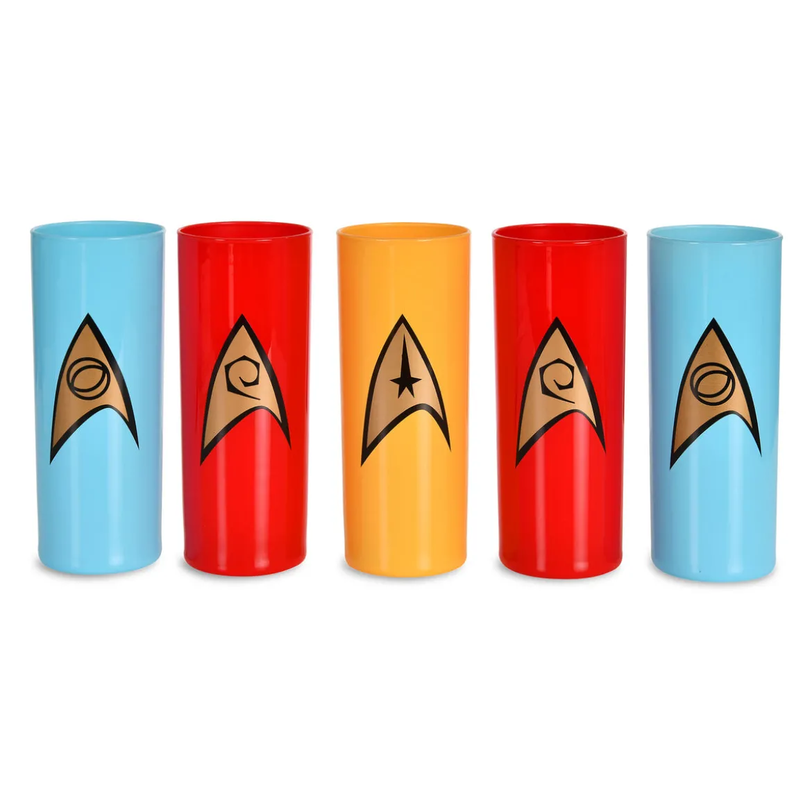 Sternenflottenabzeichen Gläser 5er Set - Star Trek