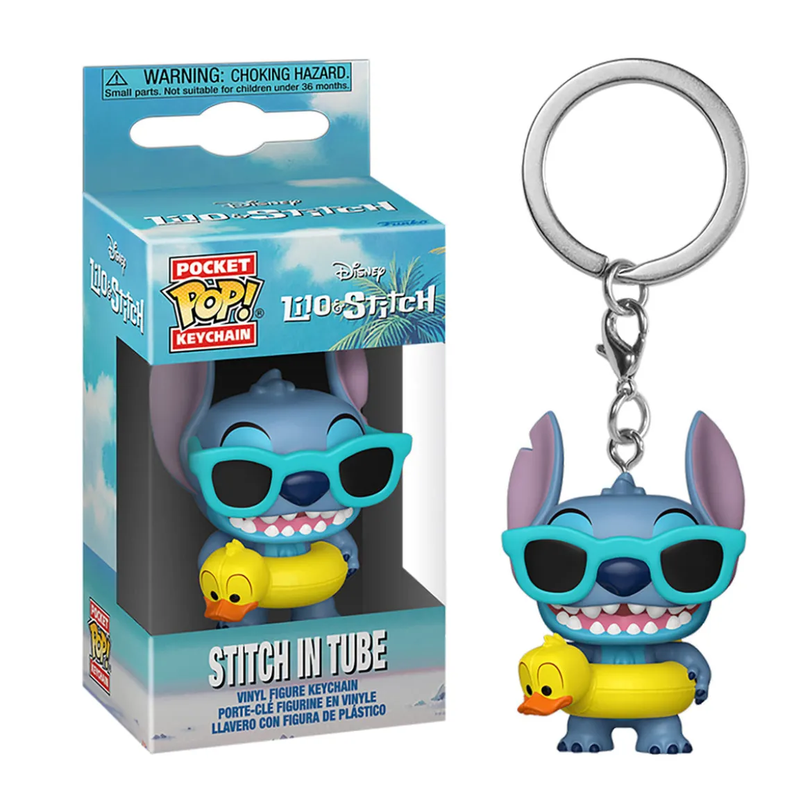 Stitch in Schwimmring Funko Pop Schlüsselanhänger - Lilo & Stitch