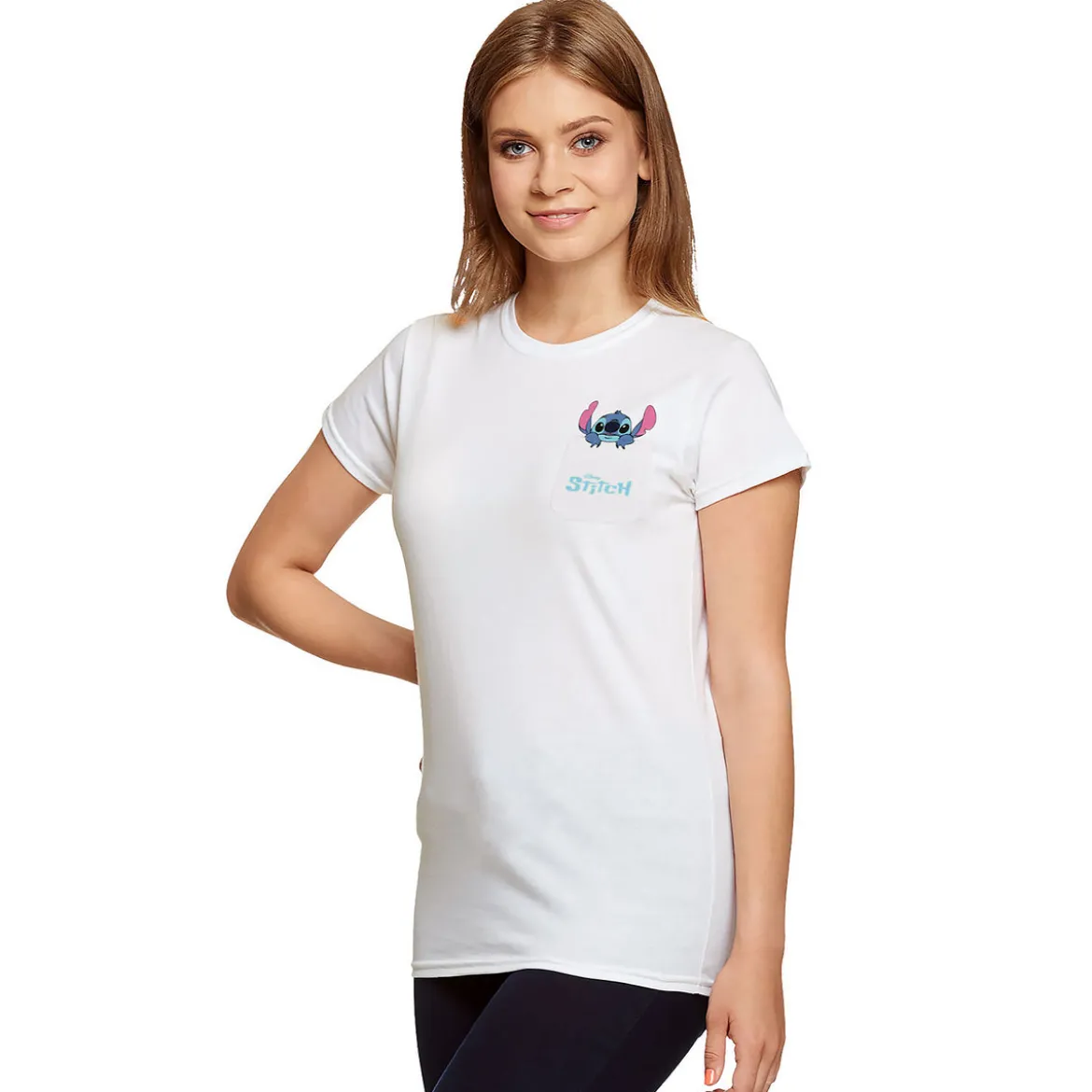 Stitch Pocket T-Shirt weiß - Lilo & Stitch