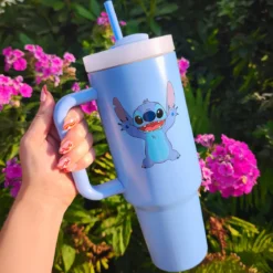Stitch To Go Becher mit Strohhalm - Lilo & Stitch