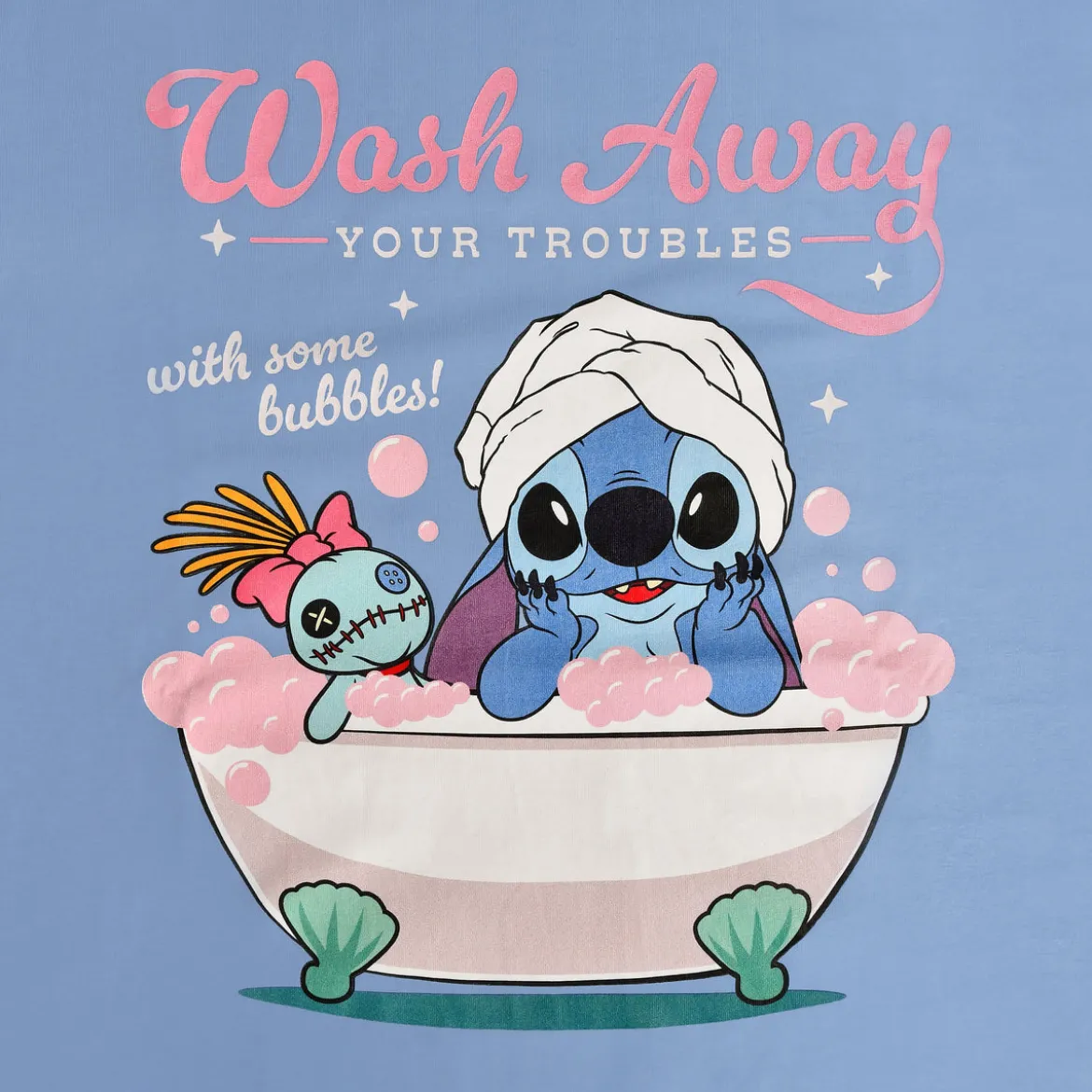 Stitch Wash Away Longshirt blau - Lilo & Stitch