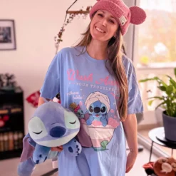 Stitch Wash Away Longshirt blau - Lilo & Stitch