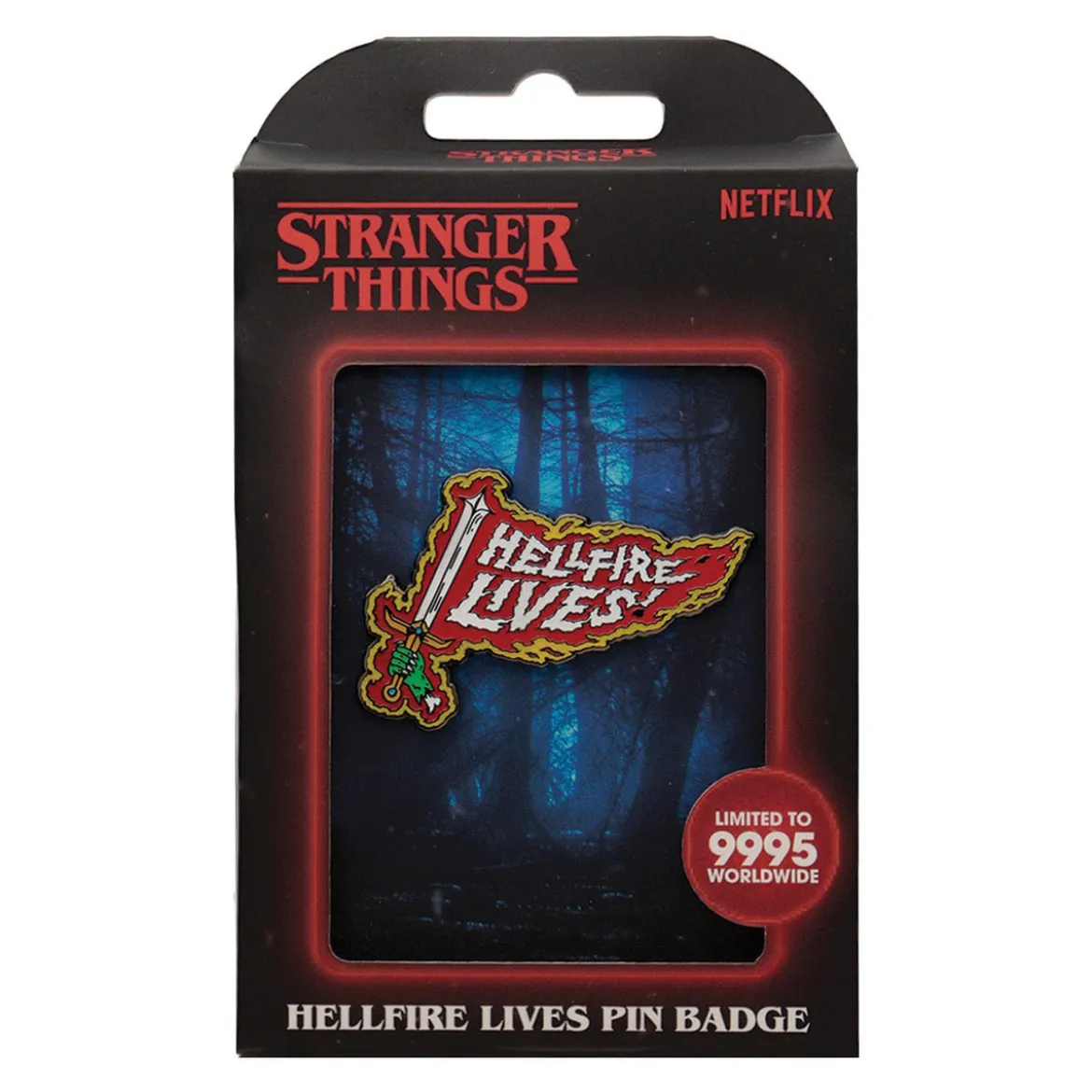 Stranger Things Ansteck-Pin Hellfire Lives Limited Edition