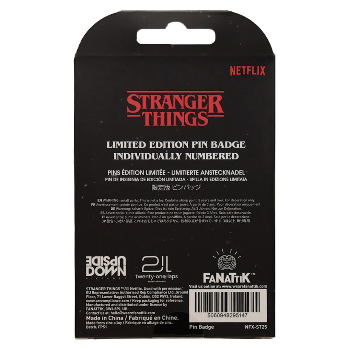 Stranger Things Ansteck-Pin Hellfire Lives Limited Edition