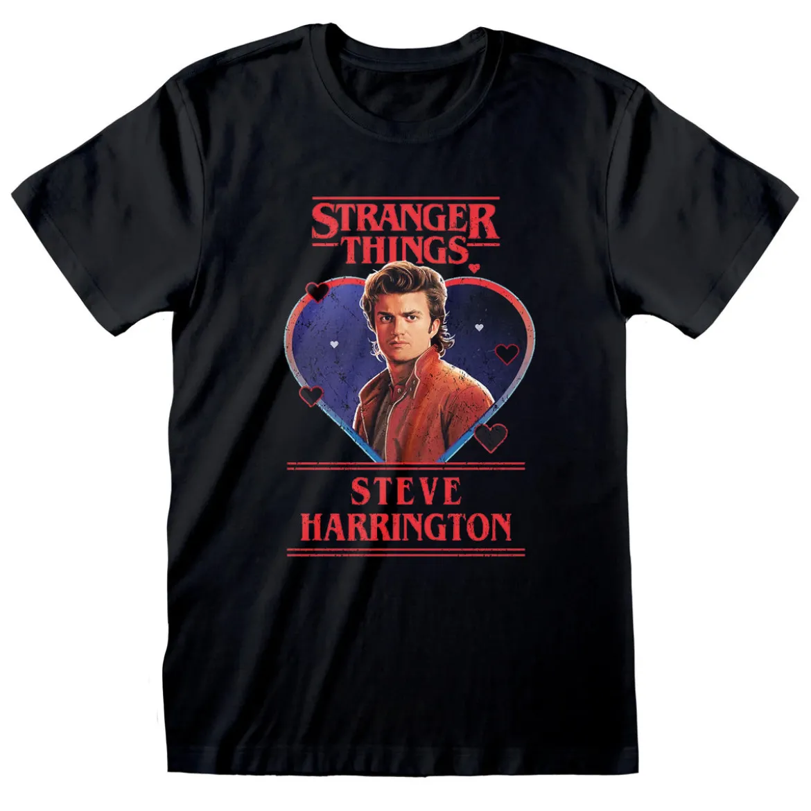 Stranger Things - Steve Love T-Shirt schwarz