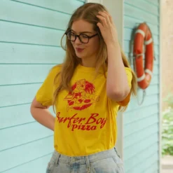 Stranger Things - Surfer Boy Pizza T-Shirt gelb