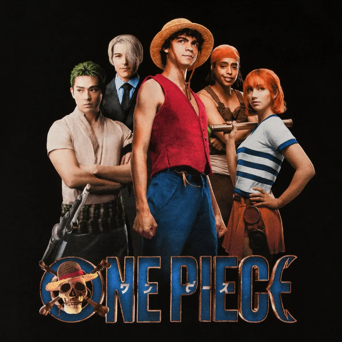 Strohhutbande Crew T-Shirt schwarz - One Piece