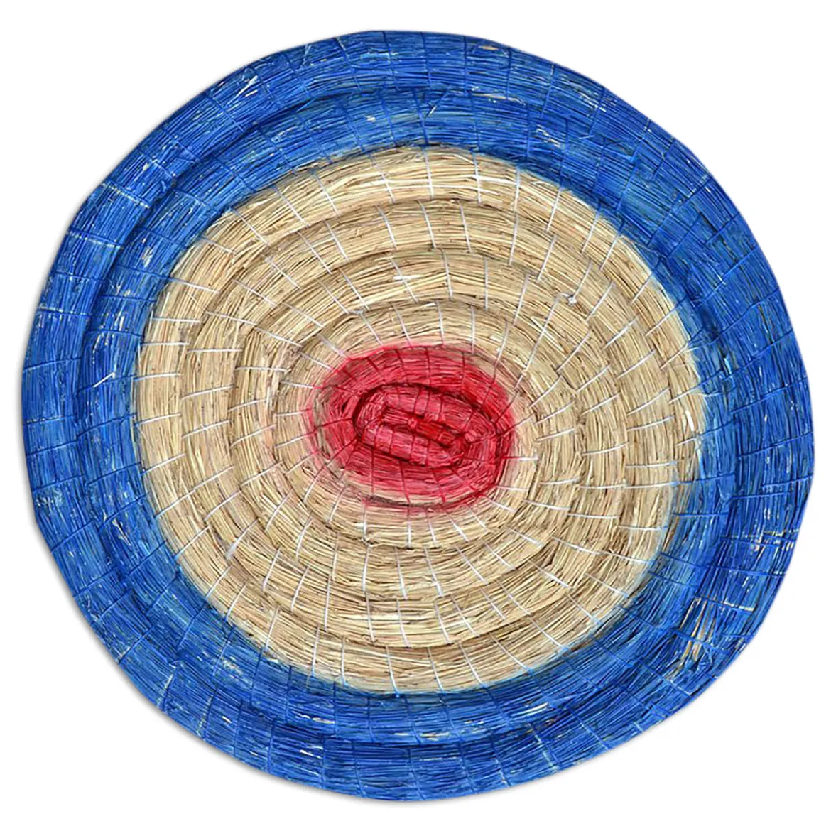 Strohscheibe rund mit farbigen Ringen