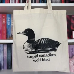Stupid Canadian Wolf Bird Jutebeutel für Heated Rivalry Fans