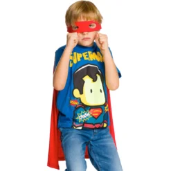 Superman - Kinder T-Shirt mit Cape & Augenmaske