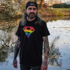 Superman - Pride Logo T-Shirt schwarz
