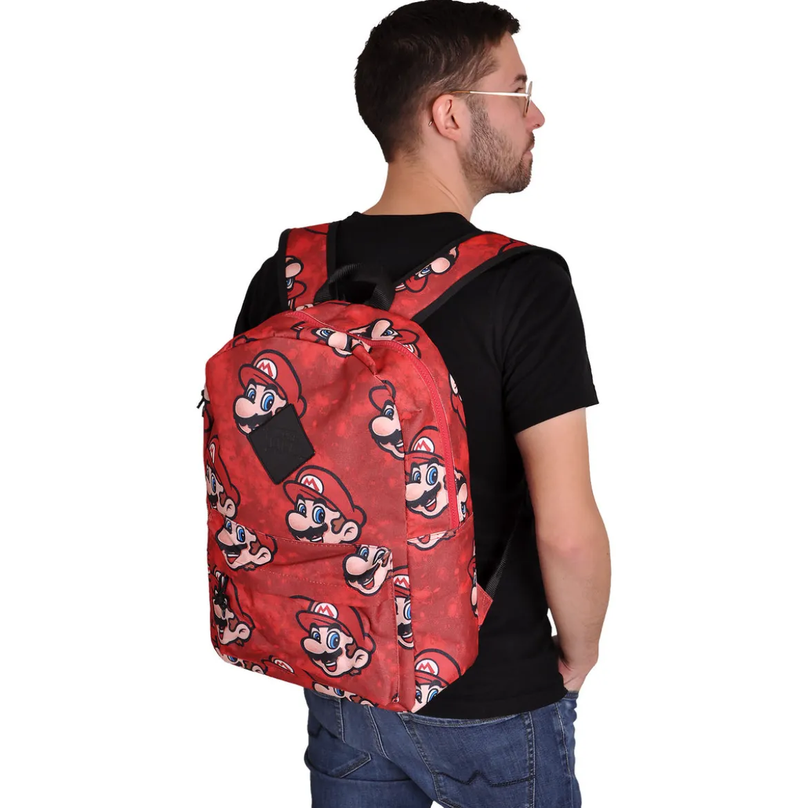 Super Mario - Faces Rucksack rot