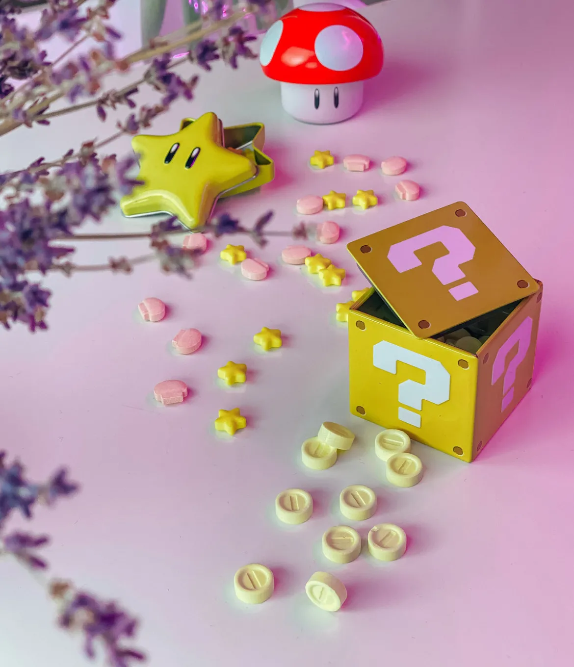 Super Mario - Fragezeichen Box mit Erdbeer-Bonbons