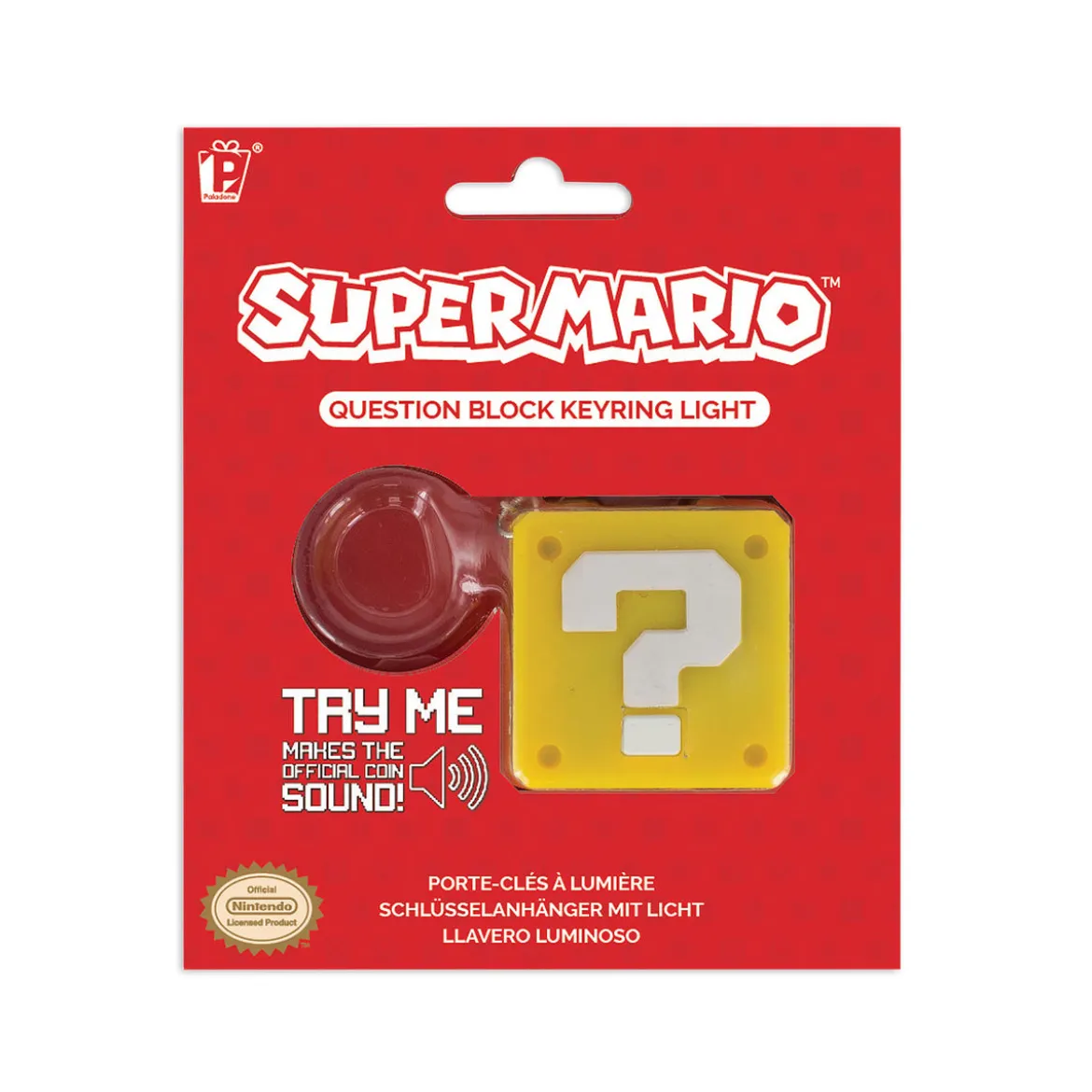 Super Mario - Fragezeichen Schlüsselanhänger mit Licht und Sound