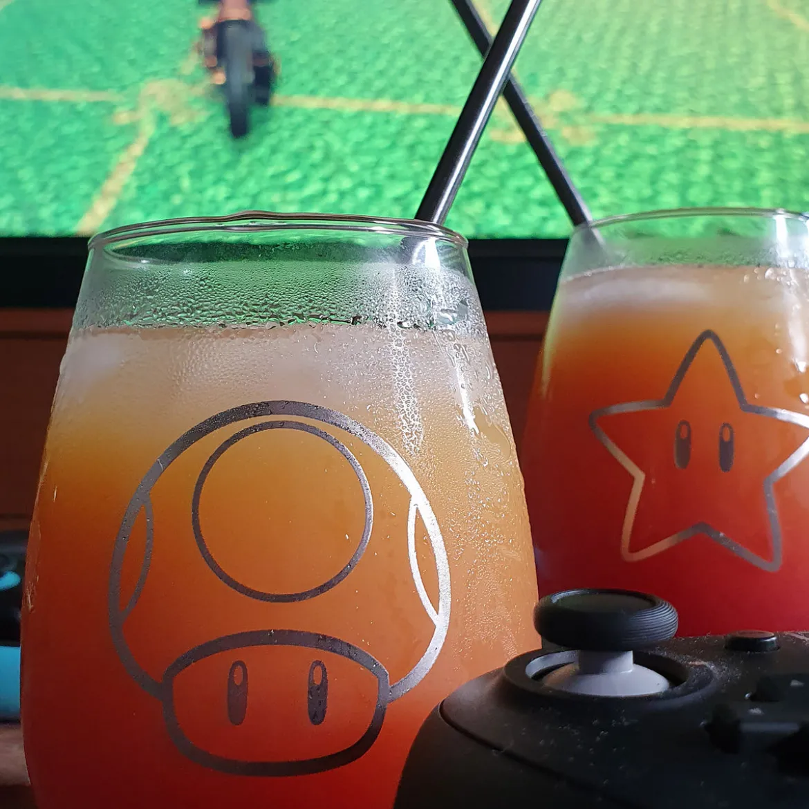 Super Mario - Star & Super Pilz Gläser 2er Set