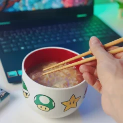 Super Mario - Symbols Ramen Schale mit Ess-Stäbchen