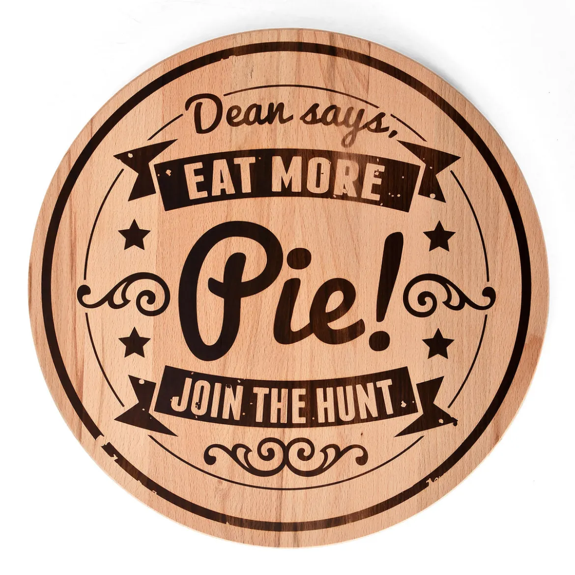 Supernatural - Eat More Pie Schneidebrett Buche